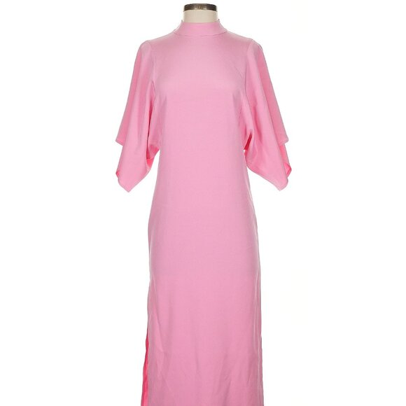 Rodarte Pink Silk Midi Dress with Short Sleeves Size: US 4 - Picture 1 of 8